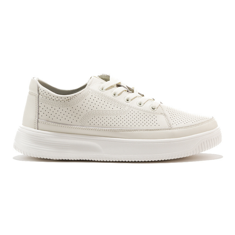 Deportivas blancas caladas de piel de Sergio Leone blanco