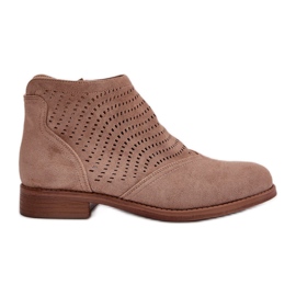 Botas de Mujer Caladas con Tacón Plano Beige S.Barski HY42-076
