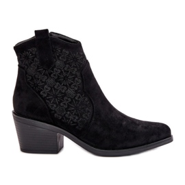 Botas Cowboy Caladas Con Cremallera Eco Ante Negro S.Barski HY42-944