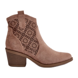 Botas Cowboy Caladas Con Cremallera Eco Ante Beige S.Barski HY42-944