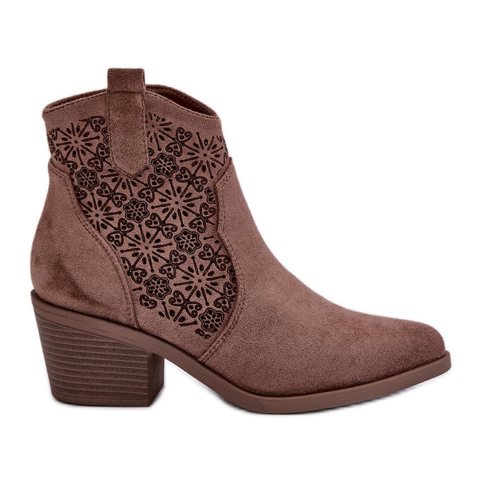 Botas Cowboy Caladas Con Cremallera Eco Ante Marrón S.Barski HY42-944