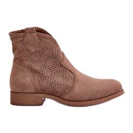 Botas de Mujer Caladas con Tacón Plano Marrón S.Barski HY42-151