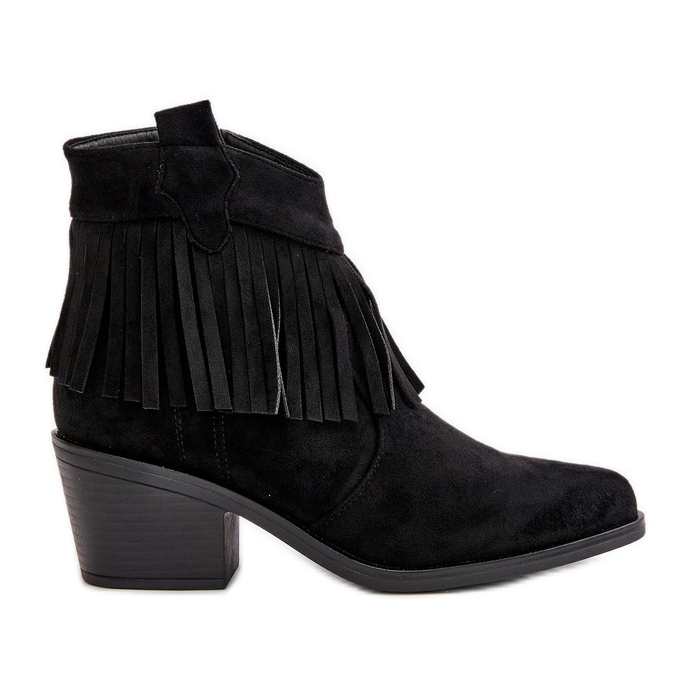 Botas Cowboy Mujer Con Cremallera Ante Eco Negro S.Barski HY42-127