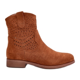 Botas de Mujer Caladas con Tacón Plano Camel S.Barski HY42-135 marrón