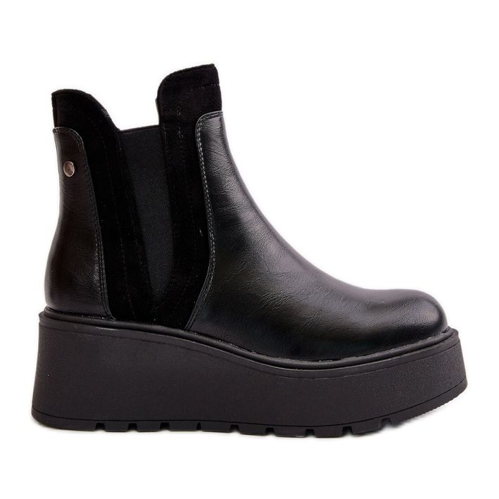 Botas Aislantes De Mujer Con Plataforma Y Cuña Negro Mivanira