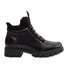 Botas Bajas Aislantes De Mujer En Piel Ecológica, Negro Erisabelle