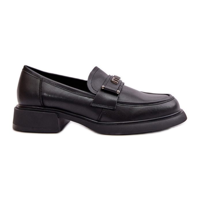 Mocasines Elegantes de Mujer Confeccionados en Piel Natural, Negro Vinceza 91114