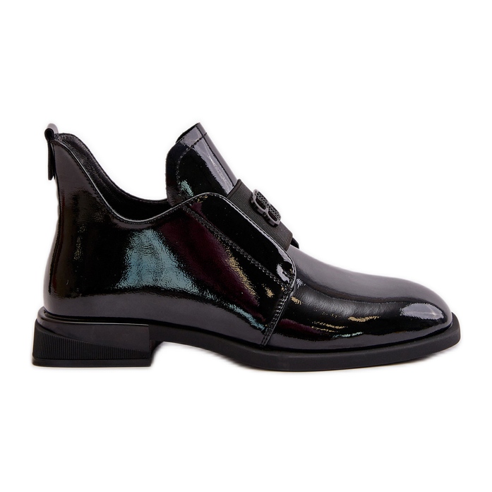 Zapatos Slip-On Mujer Charol Fabricados en Piel Natural, Negro Vinceza 91120