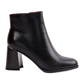 Botas Lisas De Tacón Alto Para Mujer Confeccionadas En Ante Ecológico, Negro Cálido Milisea