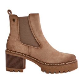 Botas Aislantes De Mujer Con Tacón Alto Ante Ecológico Beige Irissinae