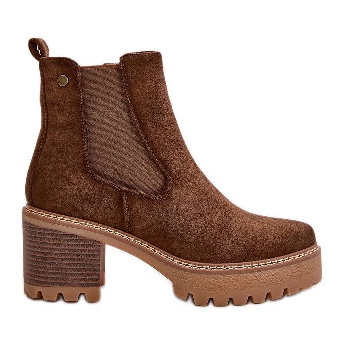 Botas Aislantes De Mujer Con Tacón Alto Ante Ecológico Marrón Irissinae