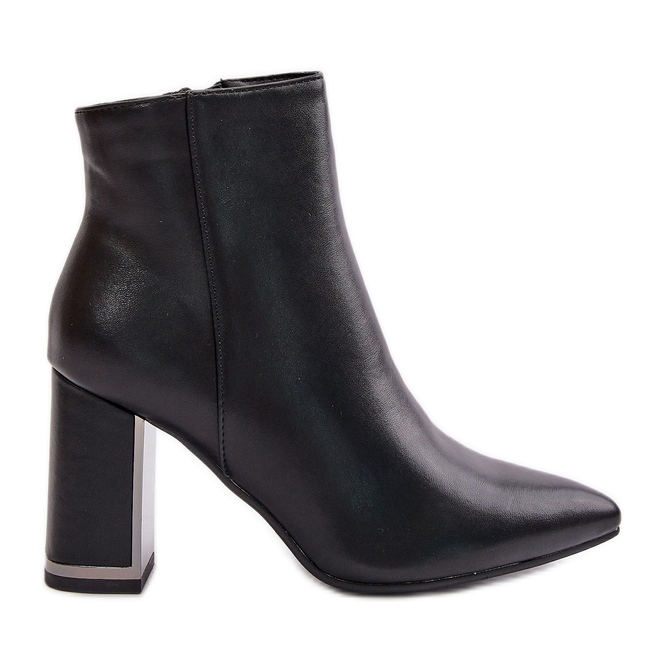 Botines de mujer con tacón alto, cierre con cremallera, piel ecológica aislante, Mevair negro Botines de mujer con tacón alto, cierre con cremallera, piel ecológica aislante, Mevair negro