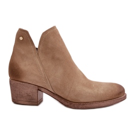 Zazoo 60475 tacones de gamuza tacones aislados beige