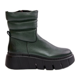 Zazoo 60512 Botas Mujer De Piel Con Cremallera, Abrigadas Con Fieltro, Verde Oscuro Zazoo 60512 Botas Mujer De Piel Con Cremallera, Abrigadas Con Fieltro, Verde Oscuro
