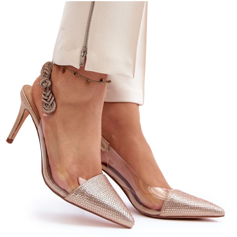 S. BARSKI Tacones con decoración MR1966-11 Champagne dorado