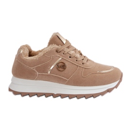 Deportivas De Mujer Forradas Con Pelo En La Plataforma Lerisas Caqui beige
