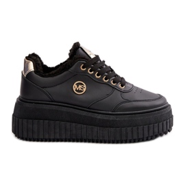 Zapatillas deportivas de mujer con aislamiento y suela gruesa, negro Ardiela