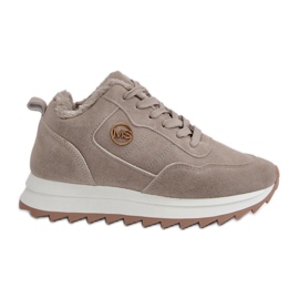 Deportivas aislantes de piel con plataforma, Gris Adite Deportivas aislantes de piel con plataforma, Gris Adite