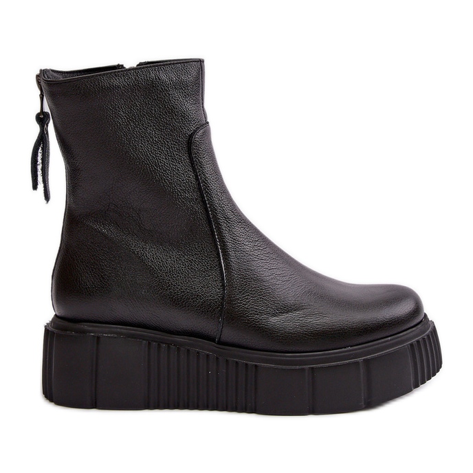 Zazoo 60369 Botines Mujer de Piel con Plataforma, Negro Zazoo 60369 Botines Mujer de Piel con Plataforma, Negro