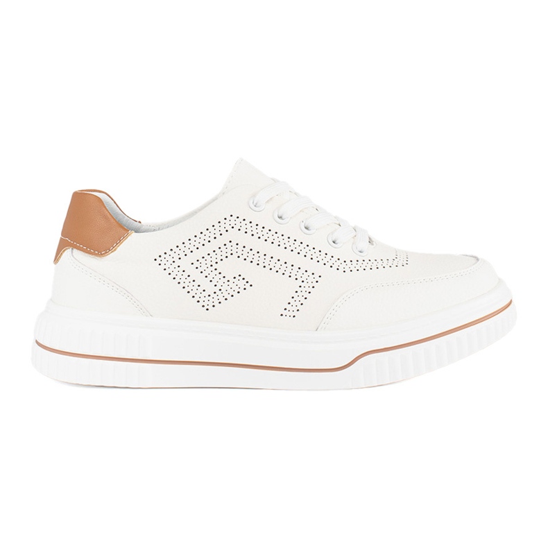Deportivas piel caladas blancas blanco