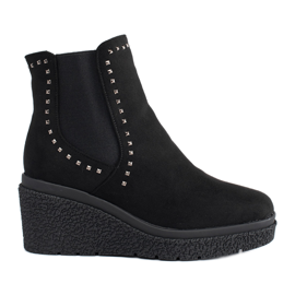 Botas cuña ante negro