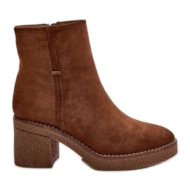 Botas De Mujer Con Tacón Alto Ante Eco Aislante Caqui Arkesia marrón