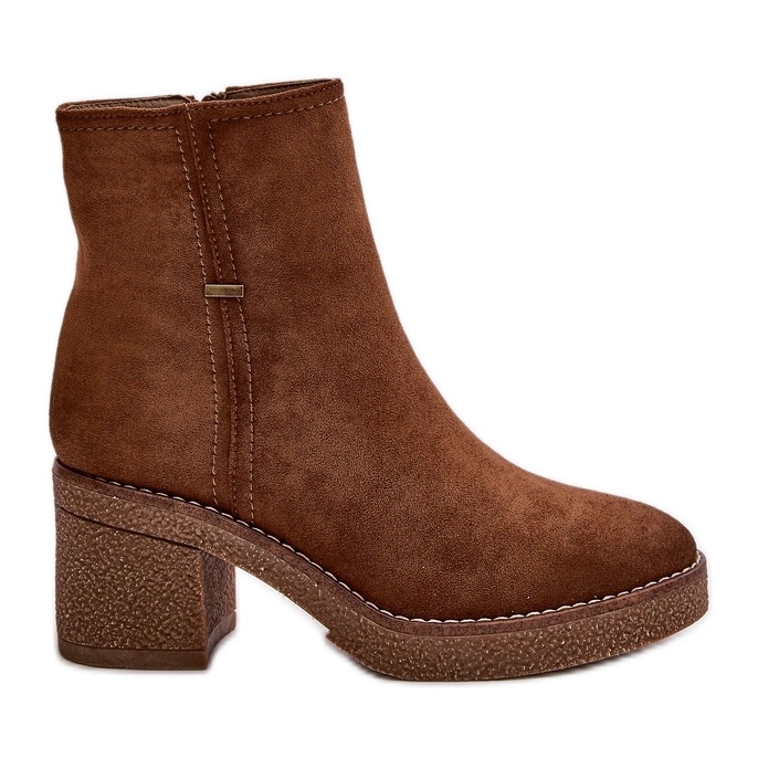 Botas De Mujer Con Tacón Alto Ante Eco Aislante Caqui Arkesia marrón