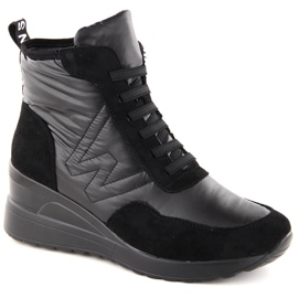 Botas de nieve con cuña para mujer, color negro Potocki 12225