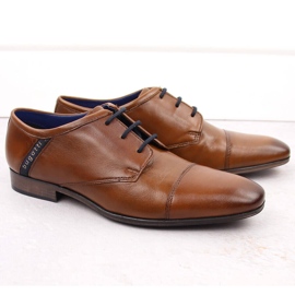 Zapatos de hombre de piel elegantes marrones Bugatti NN153401 marrón