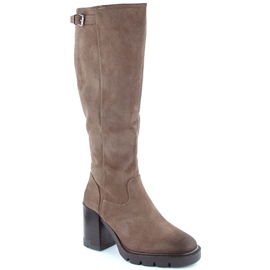 Botas mujer ante tacón y plataforma beige Vinceza 58106