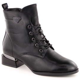 Botas de mujer de tacón ligeramente aislantes, negras Vinceza 58420 negro