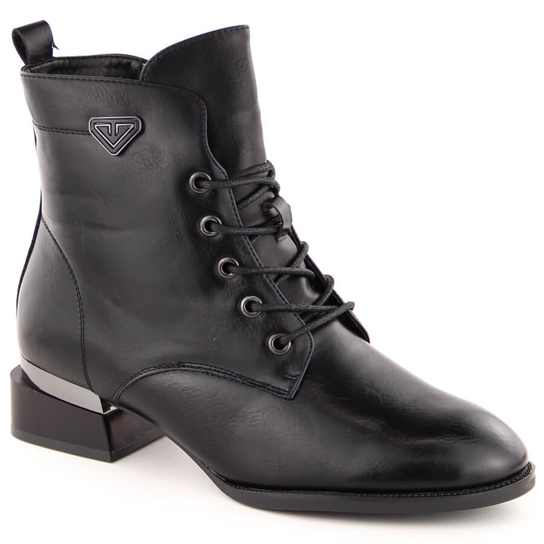 Botas de mujer de tacón ligeramente aislantes, negras Vinceza 58420 negro Botas de mujer de tacón ligeramente aislantes, negras Vinceza 58420 negro
