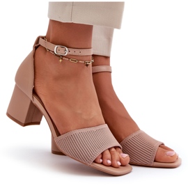 Sandalias De Mujer Con Tacón Alto, Beige
