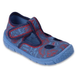 Pantuflas infantiles befado, fondo elástico 630P016, azul marino
