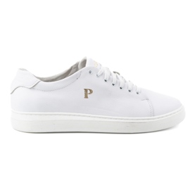 POLBUT 2127 Deportivas de piel para hombre, blanco