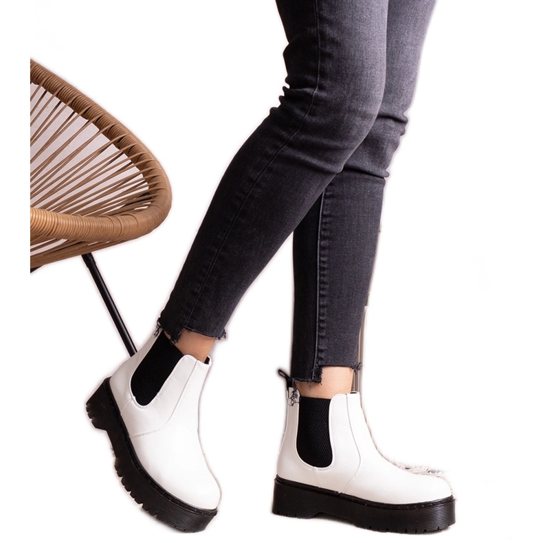 Botas de plataforma blancas de Lessaya blanco