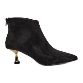 Botas Mujer Tacón Eco Ante Negro Terlena
