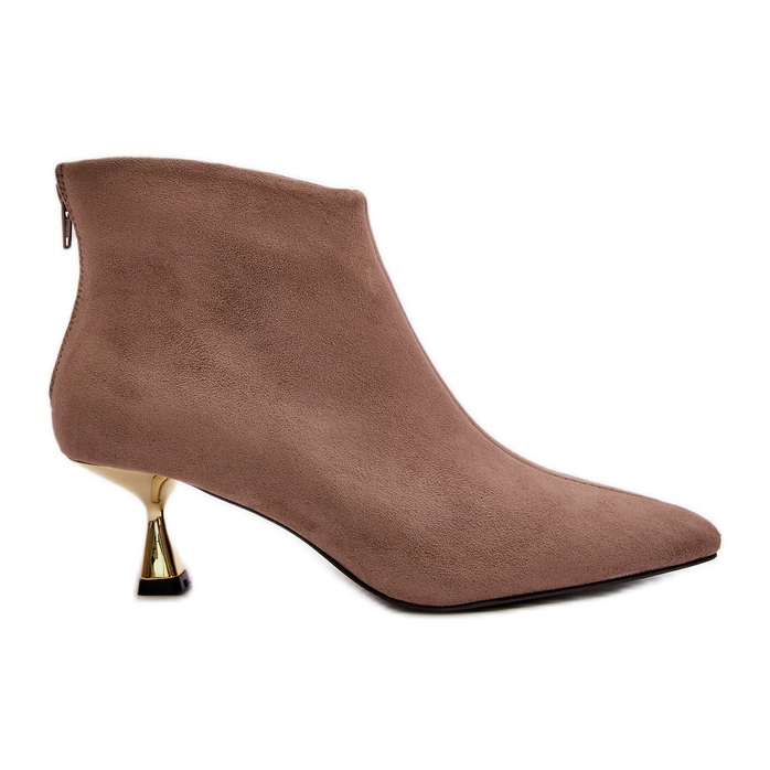 Botas Mujer Tacón Alto Ante Ecológico Terlena Beige Oscuro