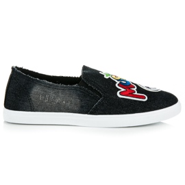 Slipons con parches negro