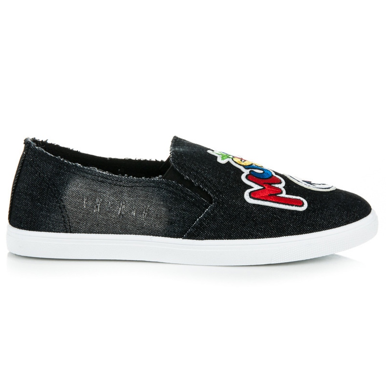Slipons con parches negro