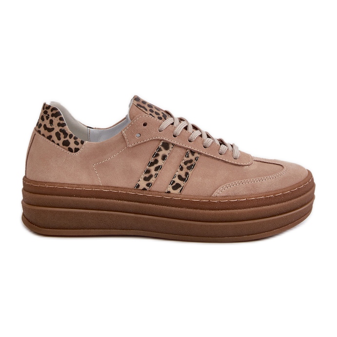 Zazoo N1068S4 Zapatillas Mujer Ante con Plataforma Leopardo Rosa rosado