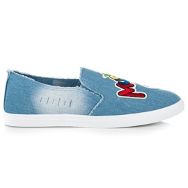 Slipons con parches azul
