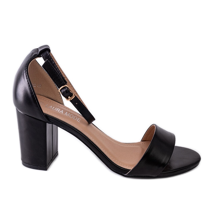 Sandalias de tacón negras de Asgha negro
