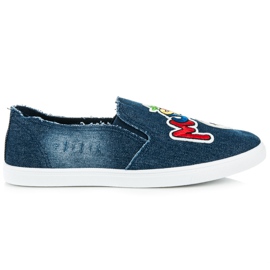 Slipons con parches azul