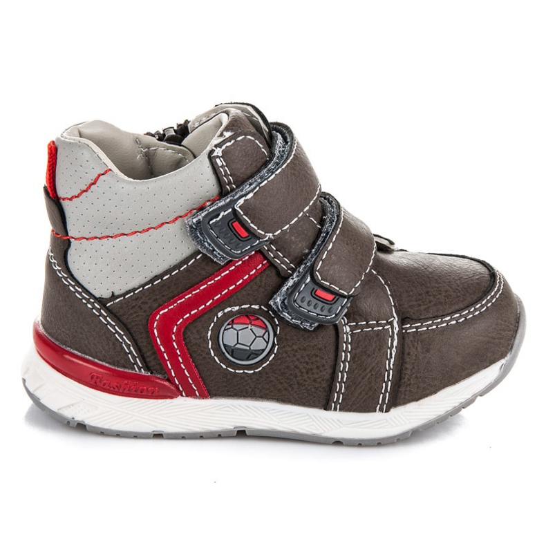 American Club Zapatos con velcro y cremallera. marrón