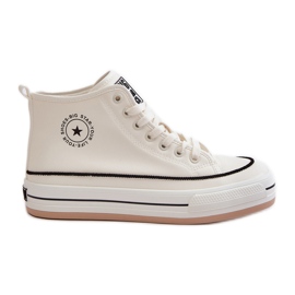 Zapatillas de mujer aisladas con plataforma de piel ecológica Big Star OO274061 Blanco