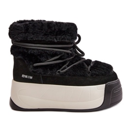 Botas de nieve para mujer de piel con suela gruesa y pelo Big Star OO274A206 Negro