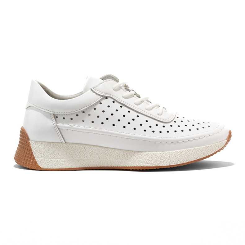 Deportivas de piel caladas blancas de Sergio Leone blanco
