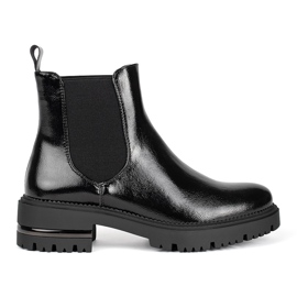 Botines de mujer de charol con plataforma Sergio Leone negro