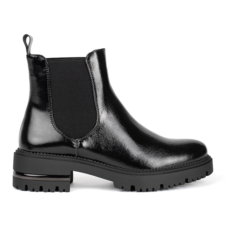 Botines de mujer de charol con plataforma Sergio Leone negro